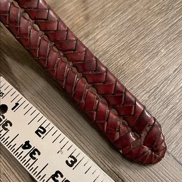 Coach Men’s Brown Braided Leather Belt Gold Brass Buckle 5922 Size 36” - Picture 10 of 16